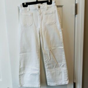 Cat & Jack Kids White Wide-Leg Cropped Jeans